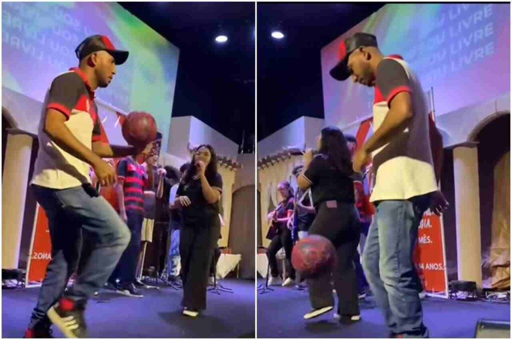 Inovação? Em meio ao louvor, pastor faz embaixadinhas no altar O Fuxico Gospel – As principais notícias gospel