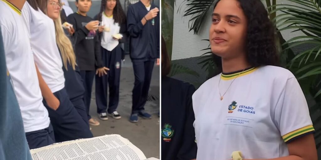 Alunos fazem culto em intervalo na escola e adolescente é curada de lesão no joelho