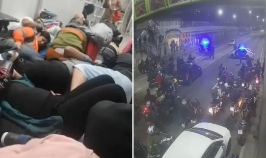 debaixo de tiroteio, mulher busca paz louvando a Deus