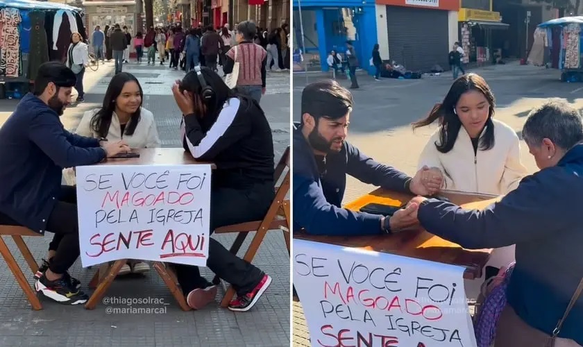 Maria Marçal faz evangelismo de rua: 'Magoado pela igreja?'