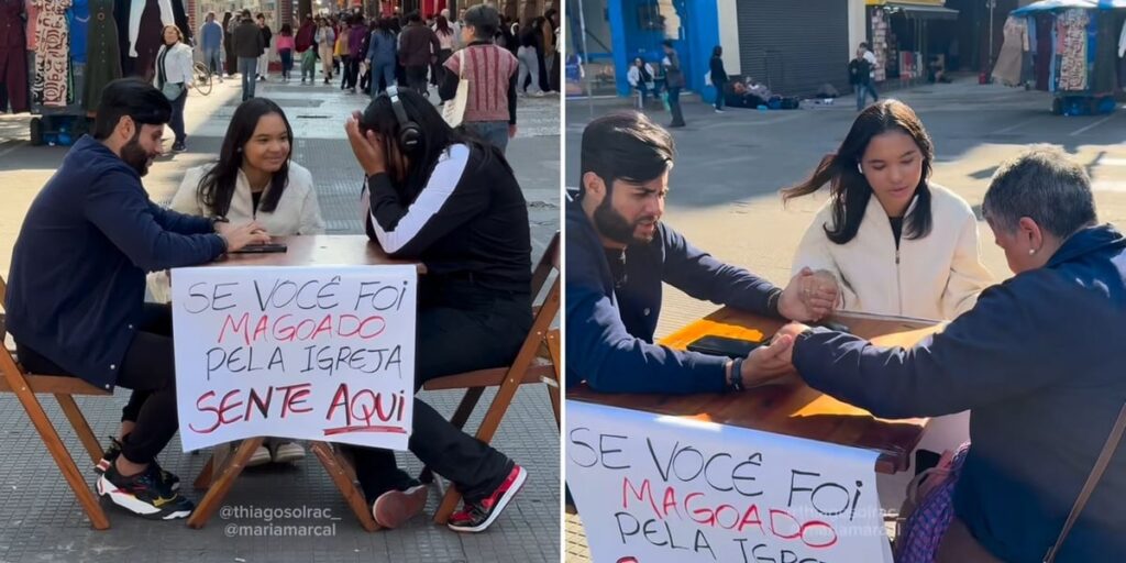 Maria Marçal faz evangelismo de rua e impacta pessoas feridas pela igreja: “Jesus é a cura”